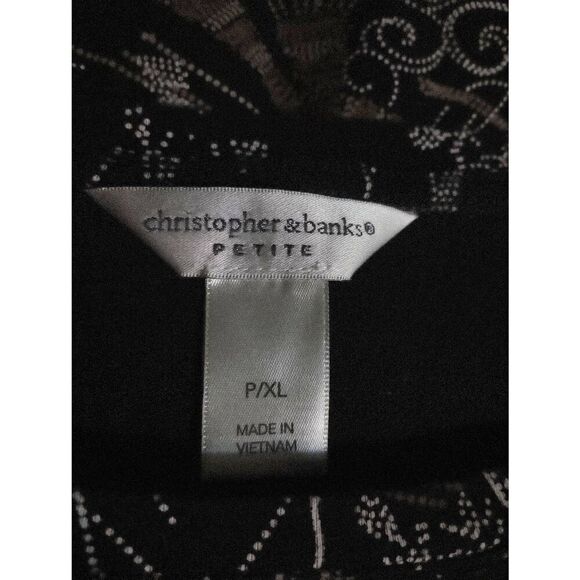 Christopher and Banks Shirt‎ Ladies Extra Large Petite Black Snowman Cardinal - Picture 6 of 8